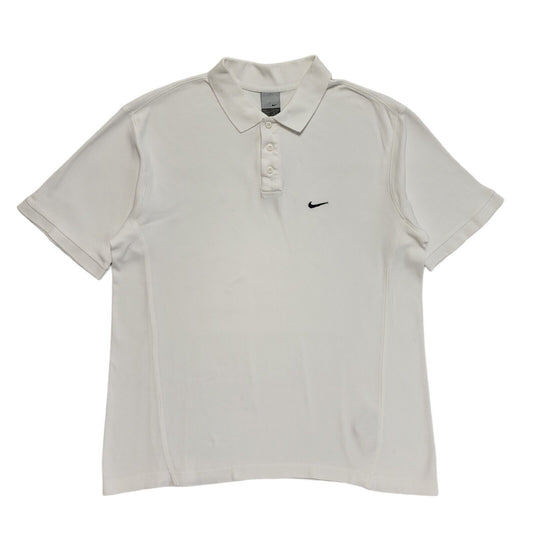 Nike Vintage 90's White Short Sleeve Polo Shirt Mens Size L