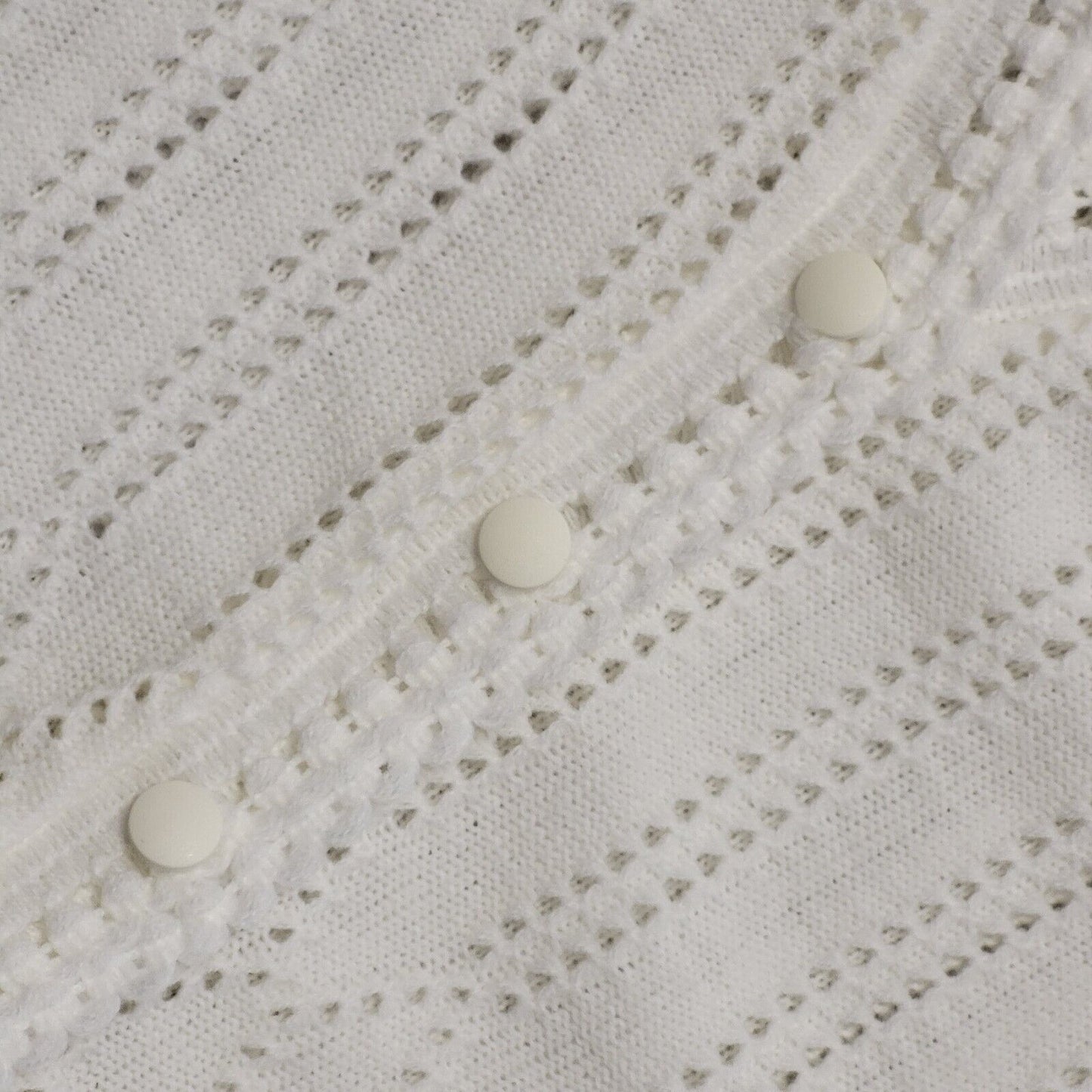 Vintage 90's White Button Front Long Sleeve Cardigan Womens UK 14