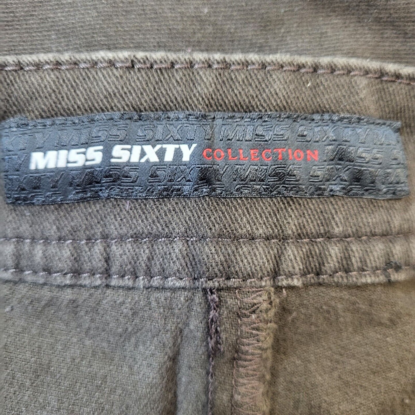 Miss Sixty Y2K Pleat Brown Skinny Vintage Trousers Women's Size 18/20 W36-38 L28