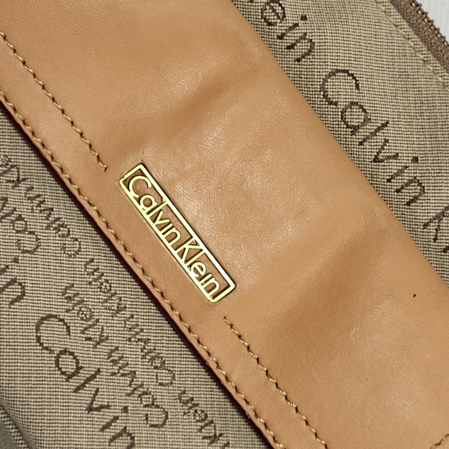 Calvin Klein Beige Leather Hand Bag / Shoulder Bag Uk Women's 5.5" x 9"