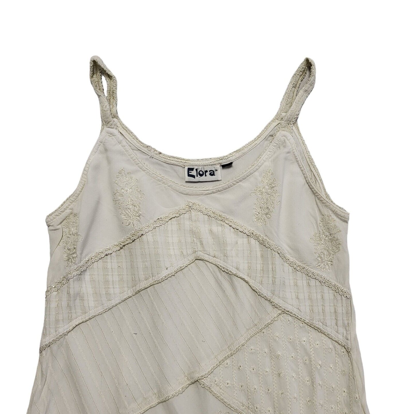 Eolra 90s Vintage White Sleeveless Dress Uk Women's Size Medium