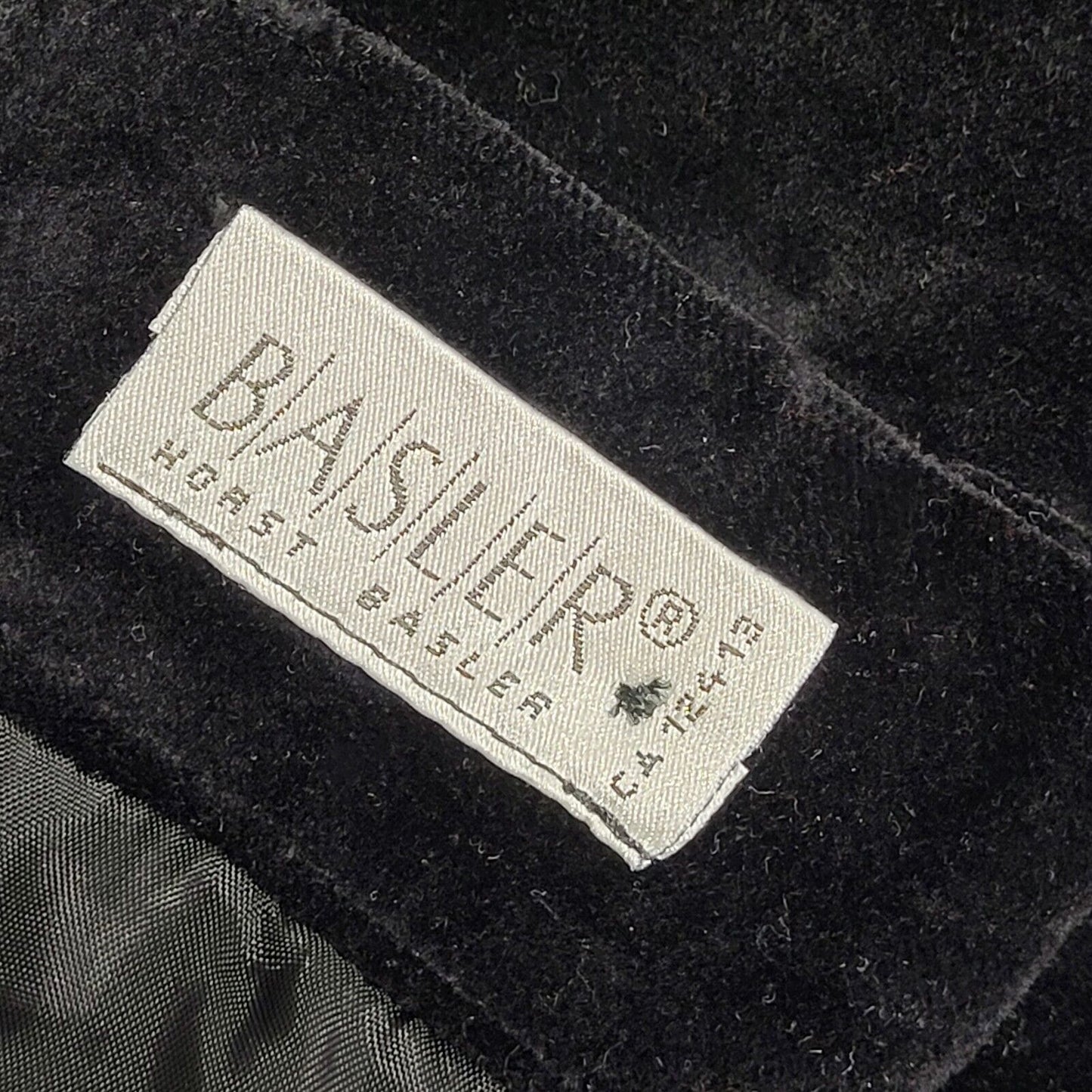 Basler Vintage 80's Black A-Line Velvet Skirt Uk Women's Size 10/12
