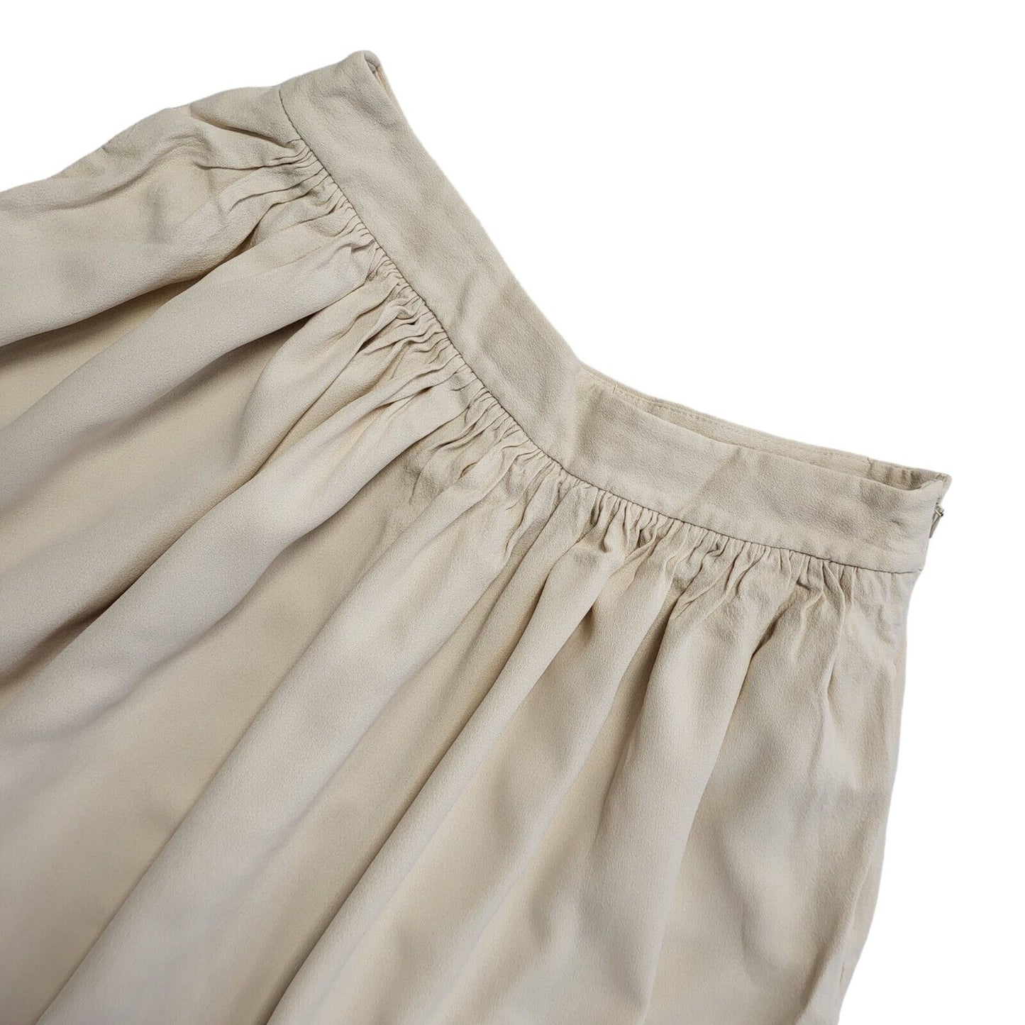 Massimo Dutti Vintage 90's Beige Knee Length Pleated Skirt Womens UK 10 W28