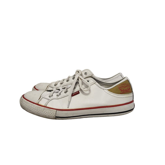 Levi's White Leather Lace Up  Trainers Men's  Uk Size 7.5