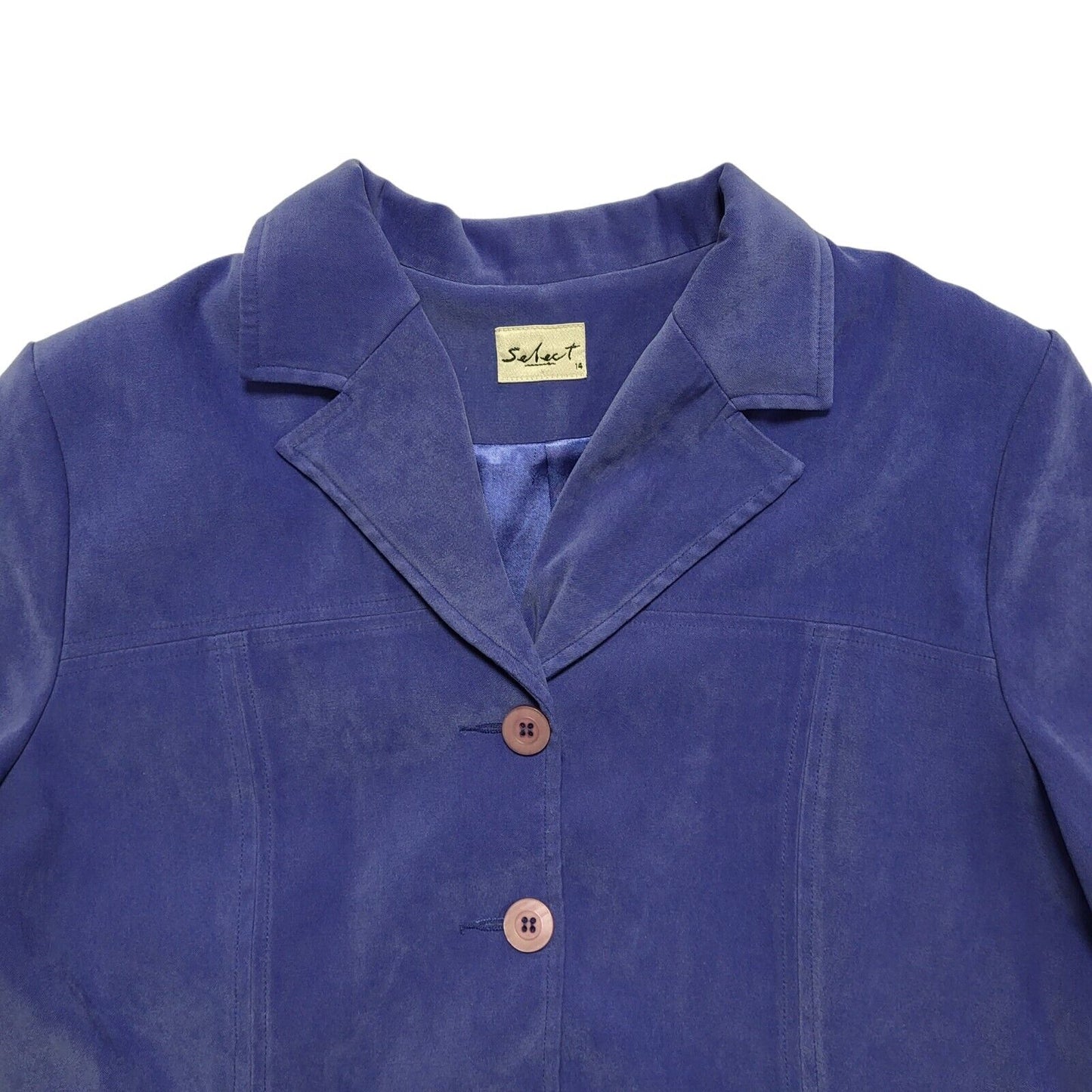 Select Vintage 80's Blue Short Sleeve Shirt Womens UK 14