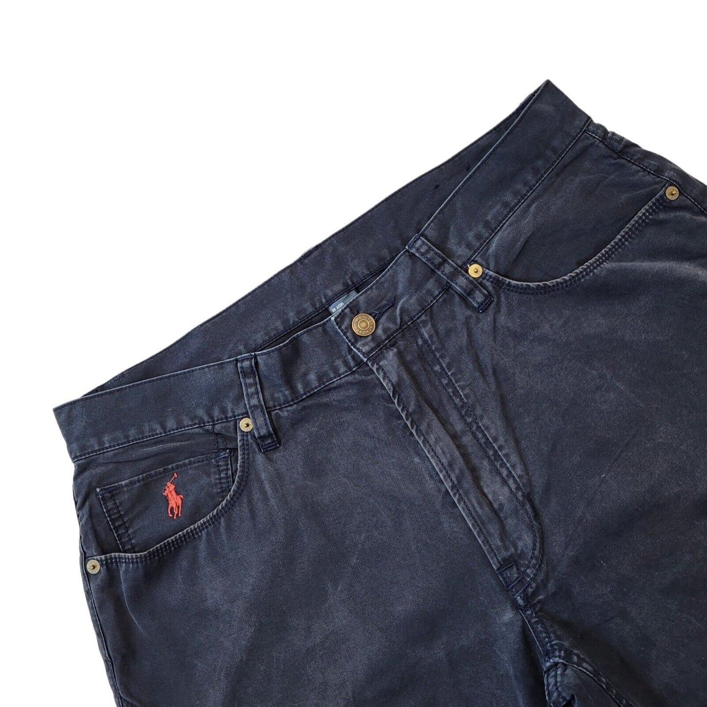 Ralph Lauren 90s Vintage Dark Blue Straight Denim Jeans Men's Size L W34 L30