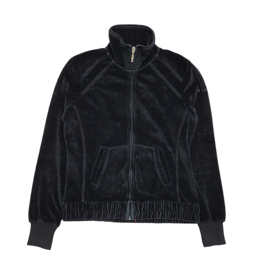 Champion  Y2K Black Full Zip Velour Tracksuit Jacket Women's UK Size Small