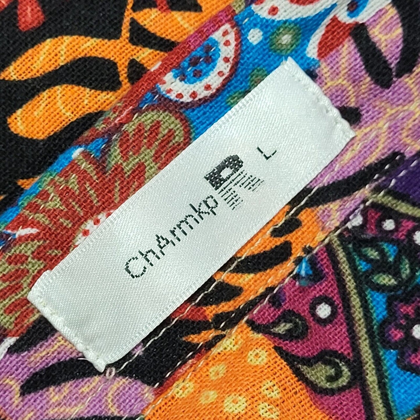 Charmkprl Vintage 90's Multicoloured Floral Short Sleeve Shirt Mens UK M