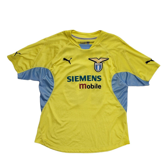Lazio Puma S.S Crespo 2001 Yellow & Blue Away Football Shirt UK Men's Size XL