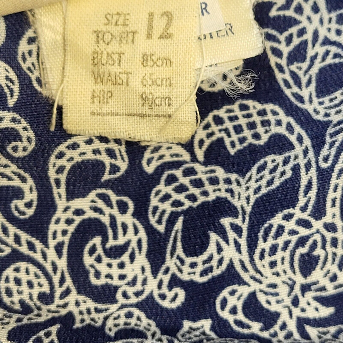 80s Vintage Sally Browne Australia Blue Shirt A-Line Daywear Dress Women's 12