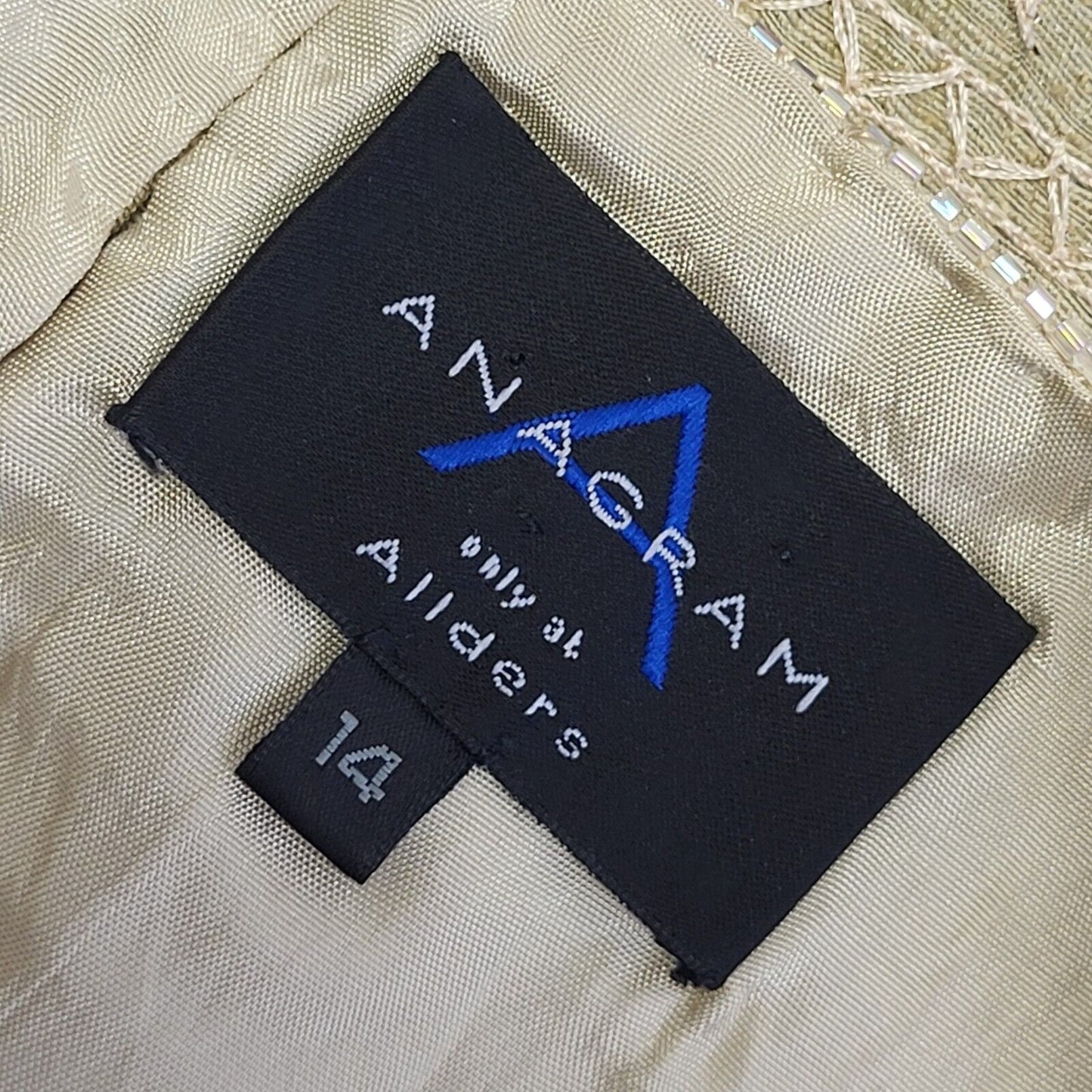 Anagram Vintage 90's Beige Sequin Sleeveless Top Womens UK Size 14