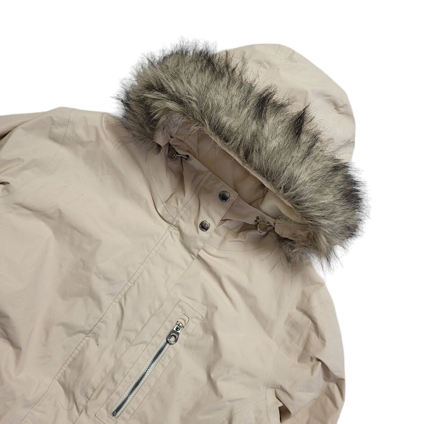 Regatta Hydrafort Beige Zip & Snap Hooded Coat Uk Women's Size 18