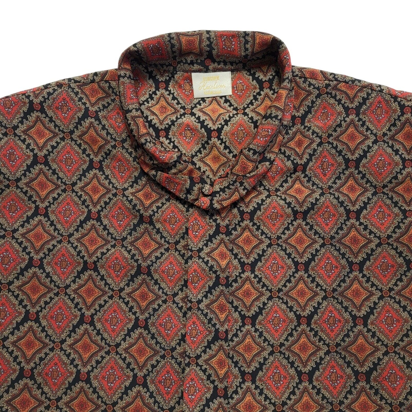 Eastex Vintage 90's Red & Black Geometric Long Sleeve Shirt Uk Women's Size 18