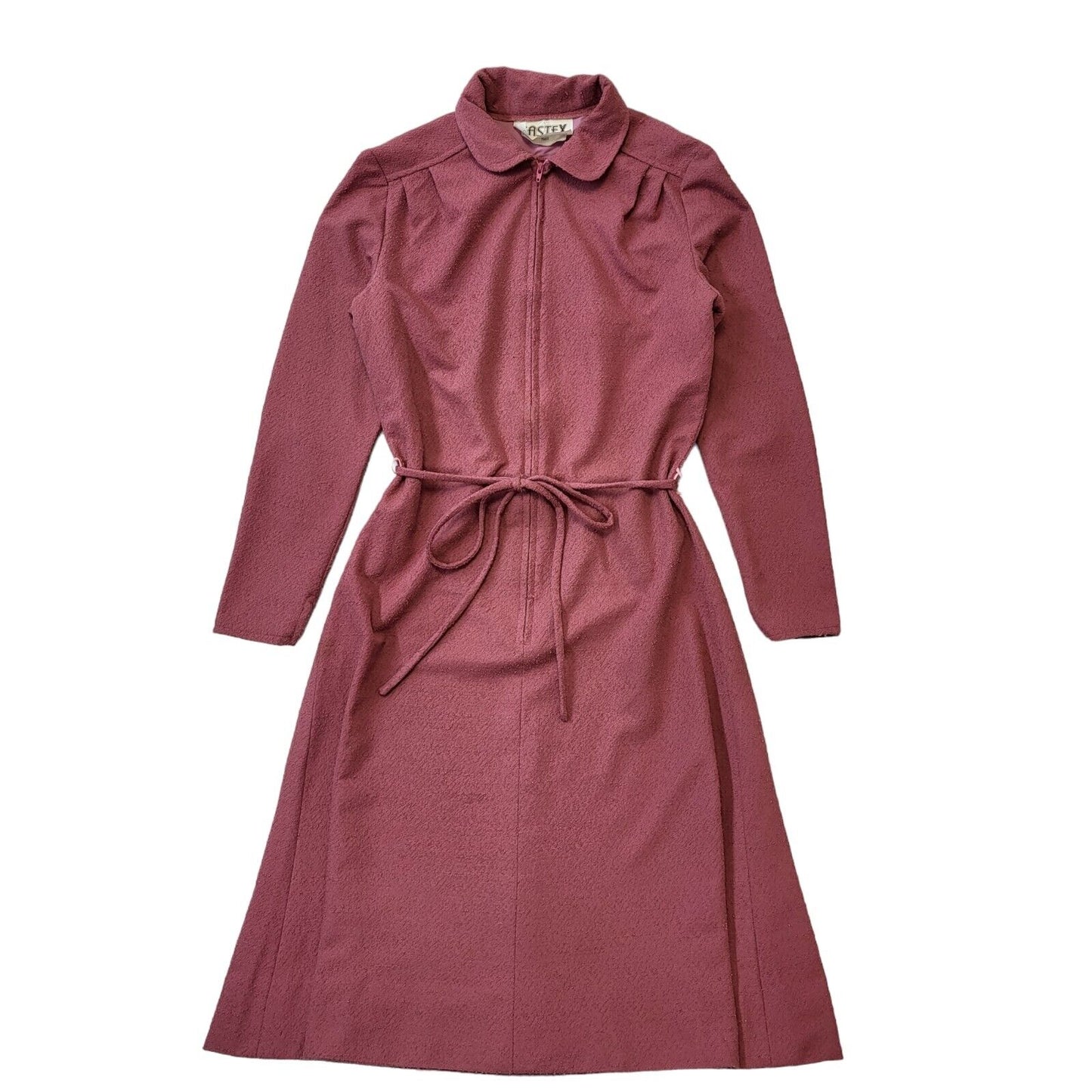 70s Vintage Eastex Pink Long Sleeve Daywear Dress Women's Size 12 Eu 40