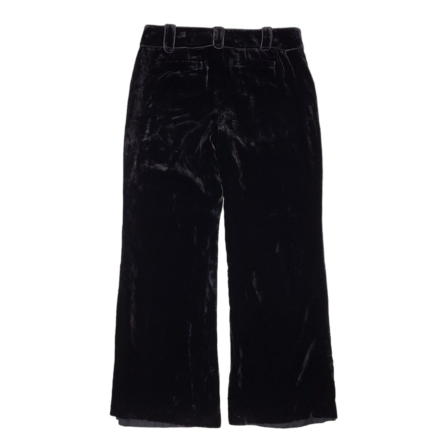 Ann Taylor Y2K Black Velour Straight Leg Trouser Size 12 W30 (USA 8)