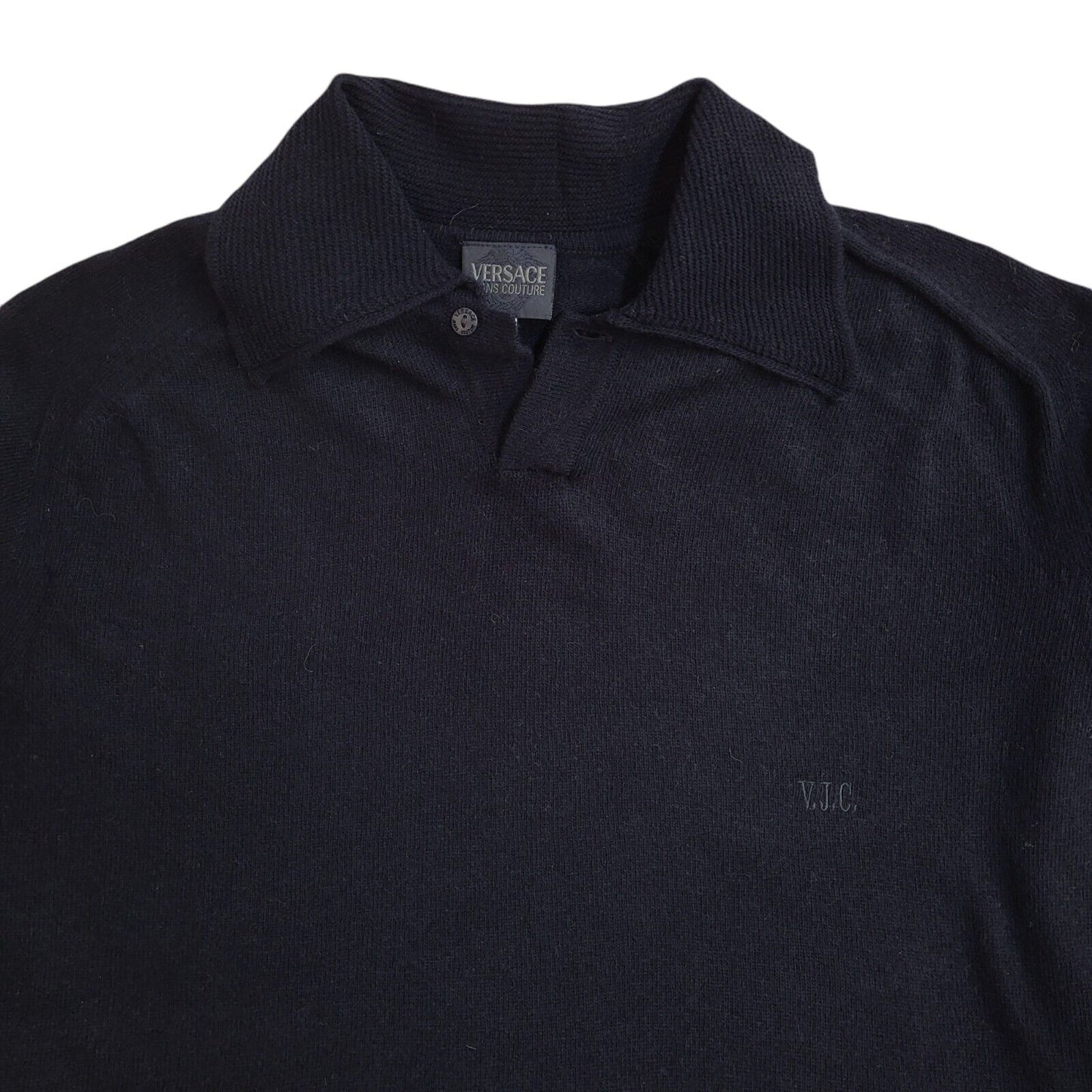 Versace Vintage 90's Navy Blue Wool Jumper UK Men's Size Small