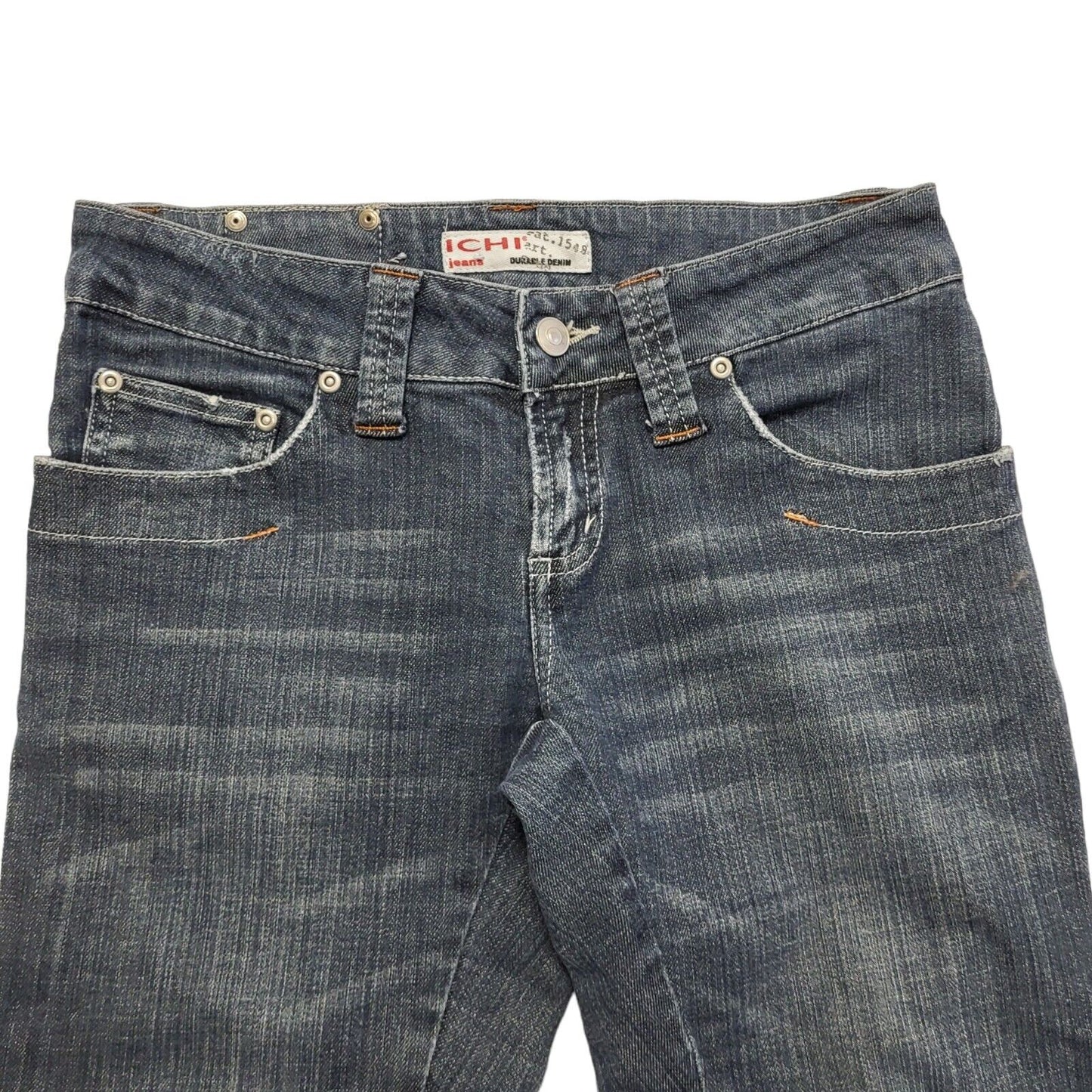 Ichi Vintage 90's Dark Blue Straight 3/4 Leg Jeans Uk Women's Size 10 W28 L21