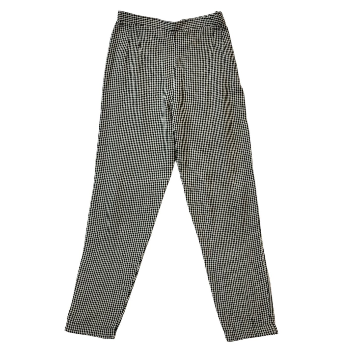 Next 90s Black & White Gingham Tapered Trousers Womens UK12 W26 L27