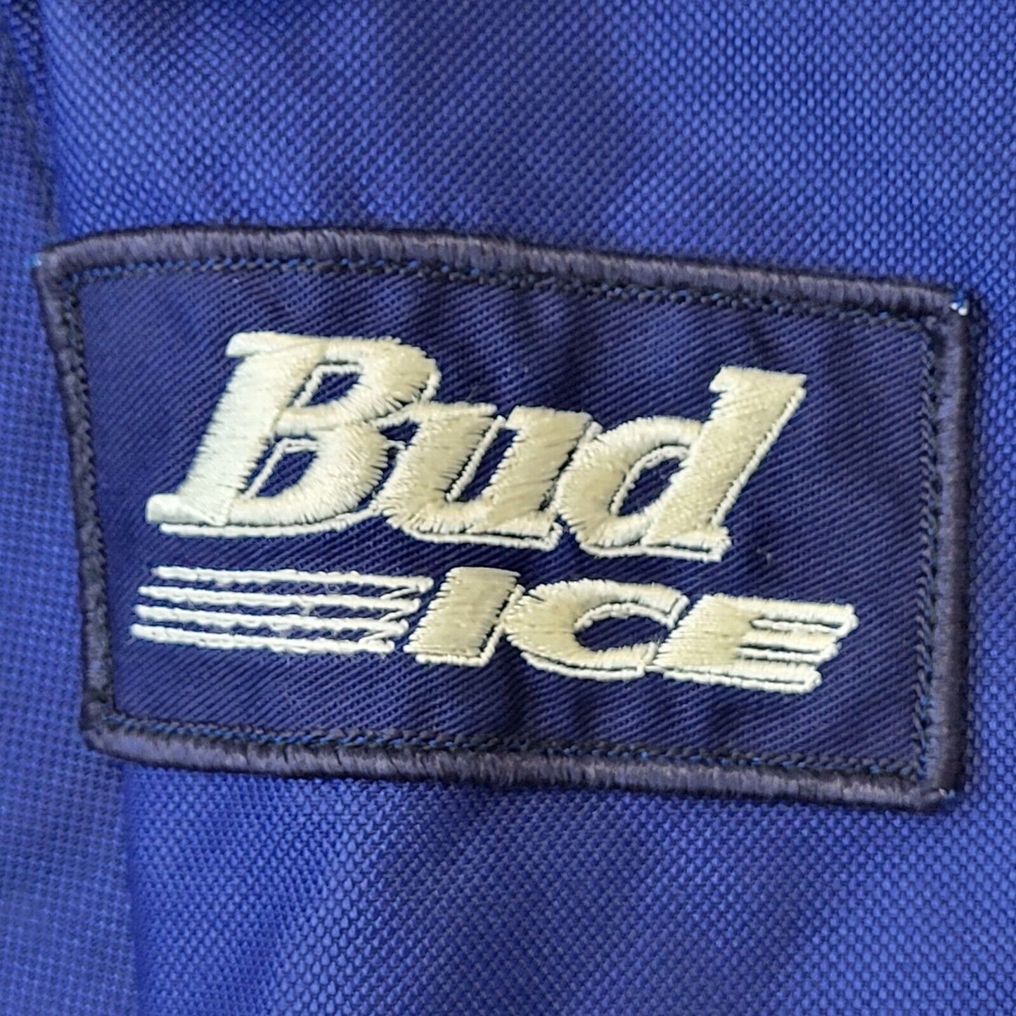 White Stuff 90s Vintage Bud Ice Navy & White 1/4 Zip Jacket Men's Size Large