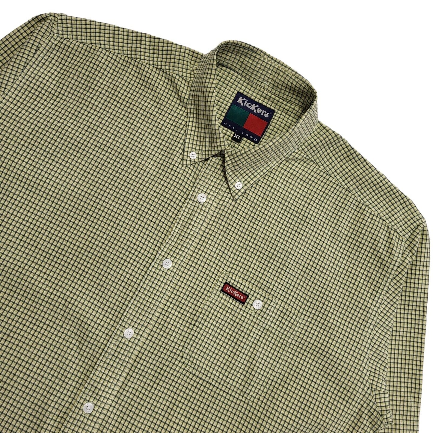 Kickers 90's Checked Long Sleeve Relaxed Fit Shirt Mens XL