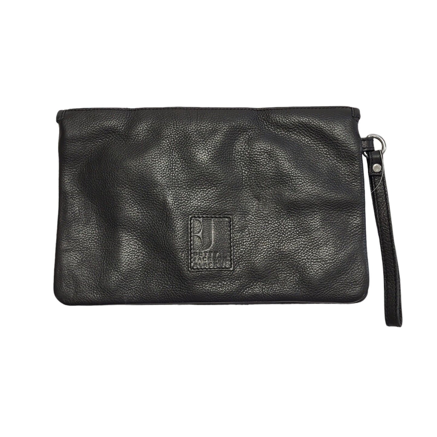 Betty Jackson Black Leather Clutch Bag Uk Women's Size 11" x 7"
