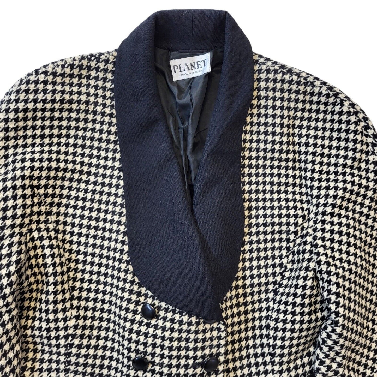 Planet 80s Vintage Black & White Blazer Jacket Women Jacket Size 14