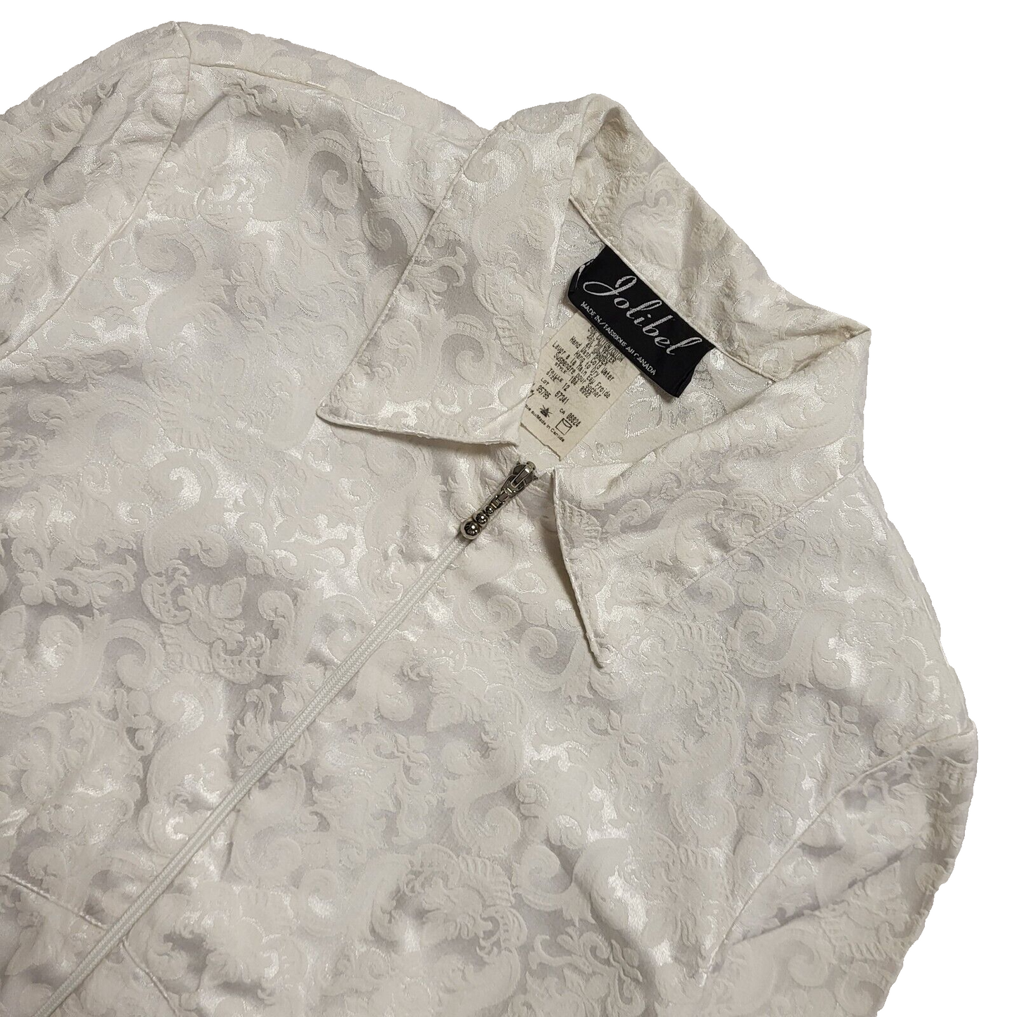 Jolibel White Vintage 90's Full Zip Collared Jacket Womens UK Size 12