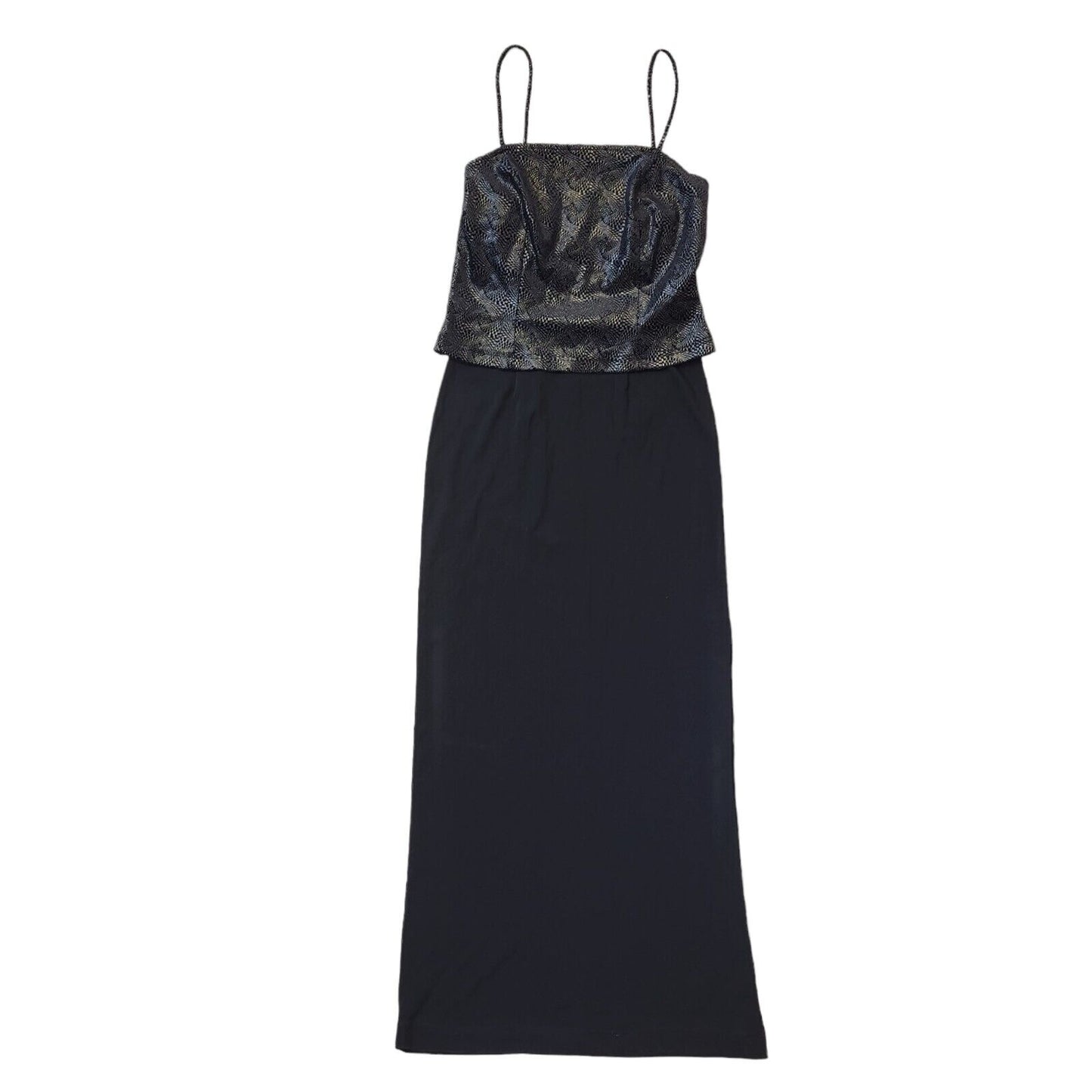 Joseth Ribkoff 70s Vintage Black Evening Maxi Dress Women's Size 12 Eu 40