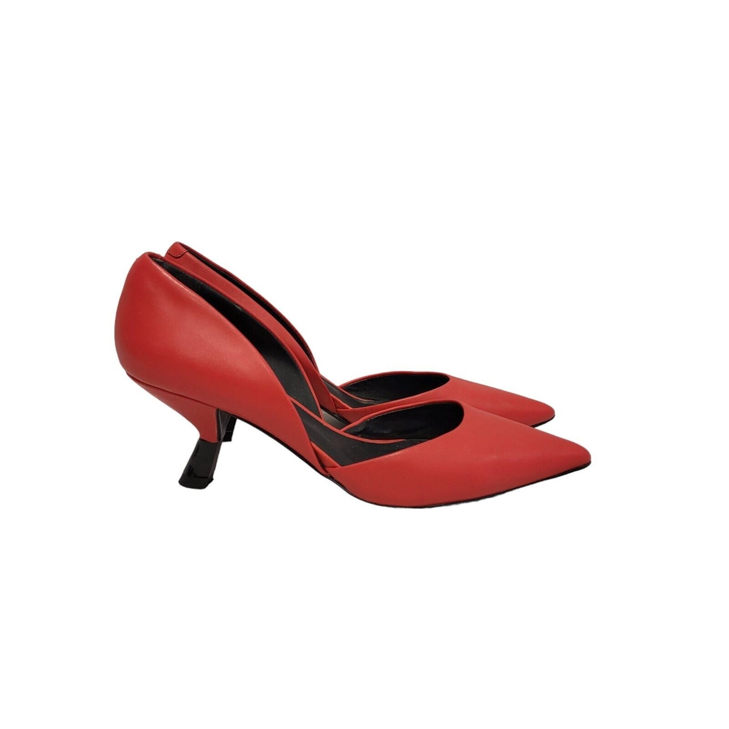 Petra Red Kitten Heel Red Slip On Shoes Uk Women's Size 4