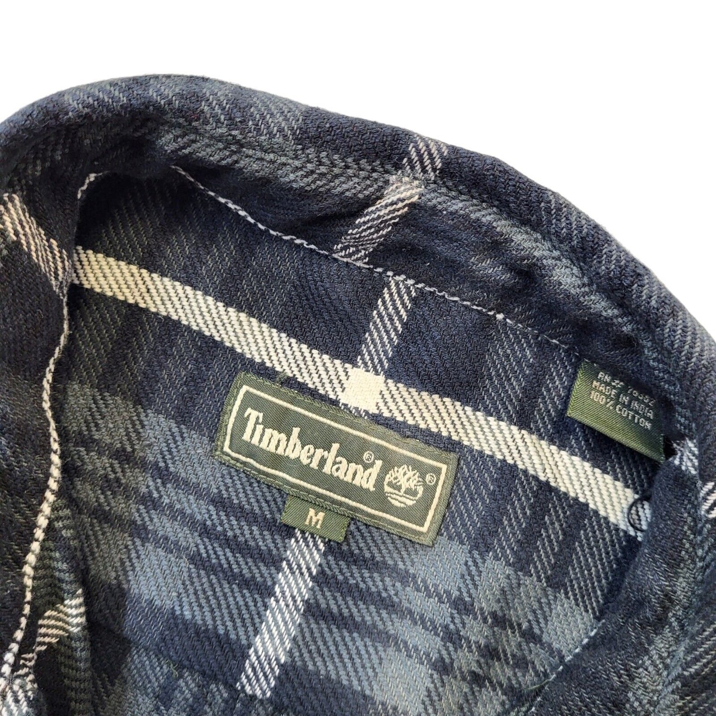 Timberland 90s Vintage Green & Black Check Oversized Shirt Men's Size Medium