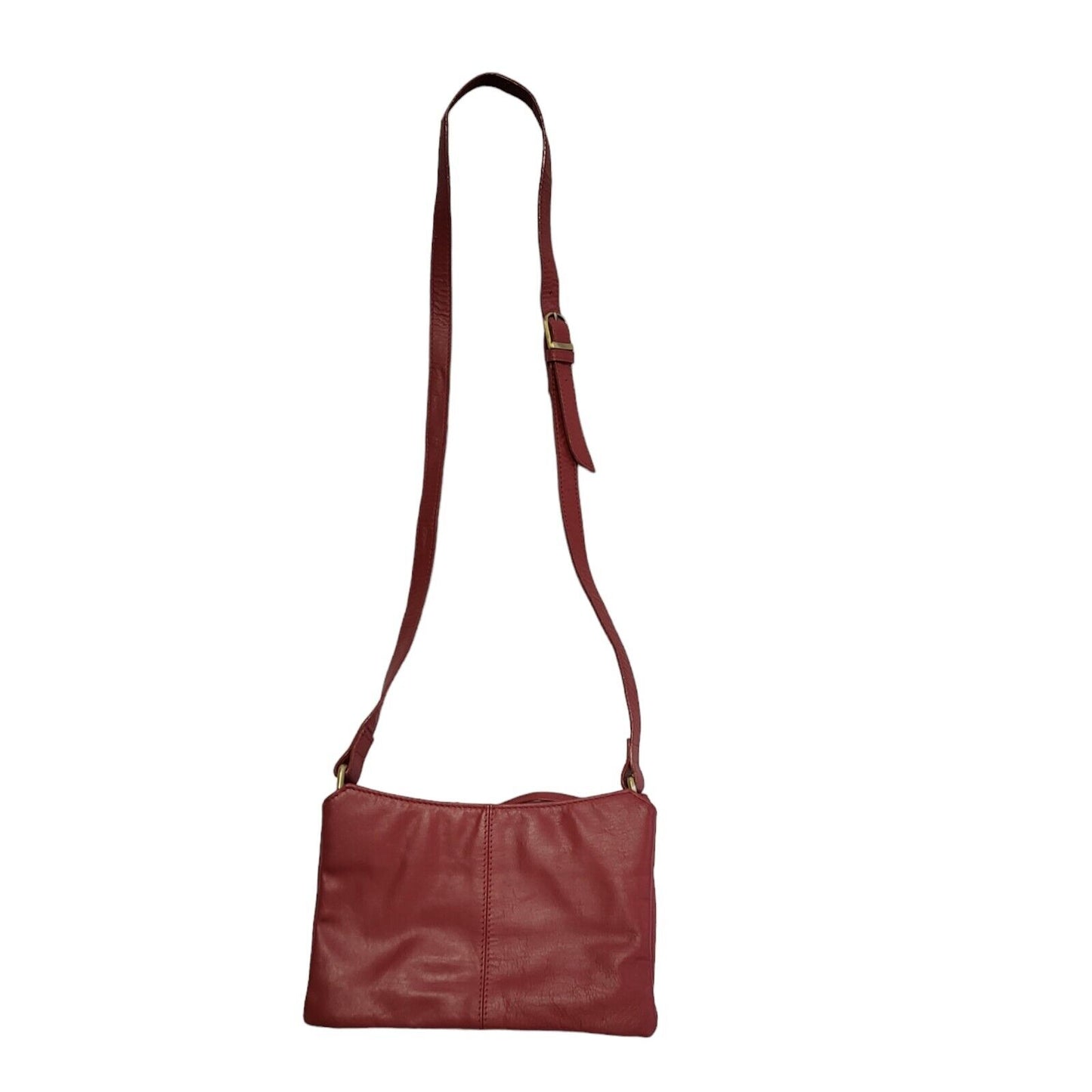 Genuine Leather Dark Pink Leather Cross Body Shoulder Bag Uk Size 9" x 5.5"