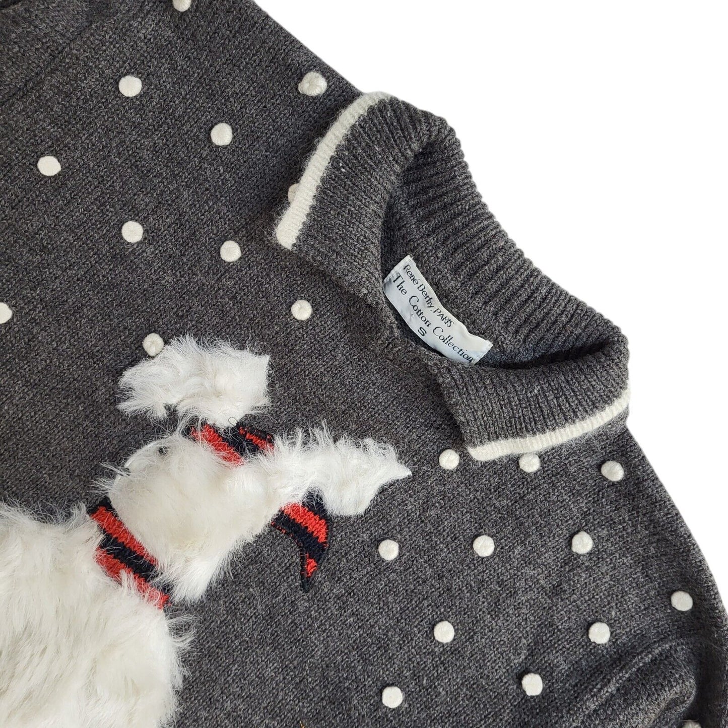Rene Derhy Paris Grey 90s Xmas Jumper UK Women's Size S