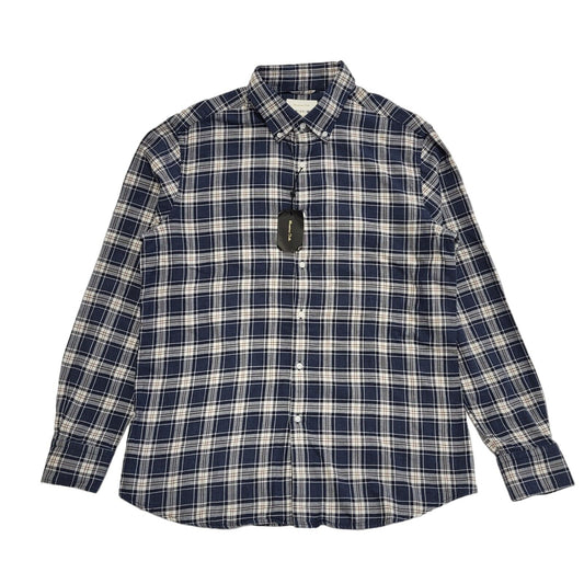 Massimo Dutti 90's Vintage BNWT Blue & White Check Long Sleeve Shirt Mens UK XL