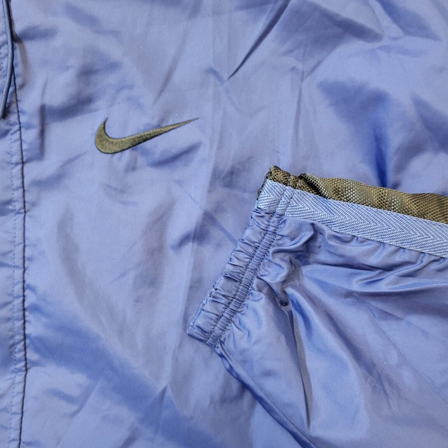 Nike 90s Vintage Blue Zip & Snap Hooded Windbreaker Jacket UK Men's Size XL