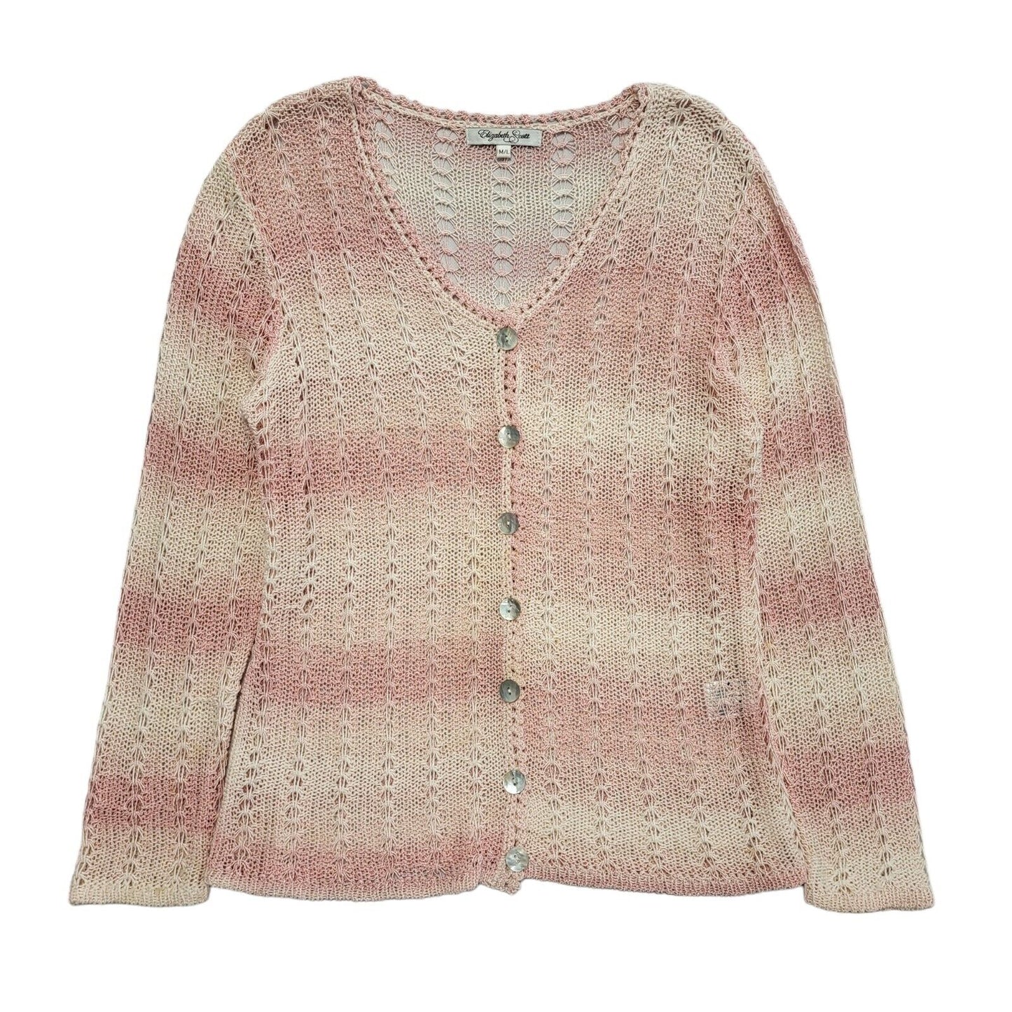 Elizabeth Scott 90s Vintage Pink Button Cardigan Uk Women's Size M/L