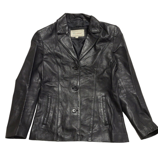 Live Tree Black Vintage 90s Leather Jacket Women's Size UK10