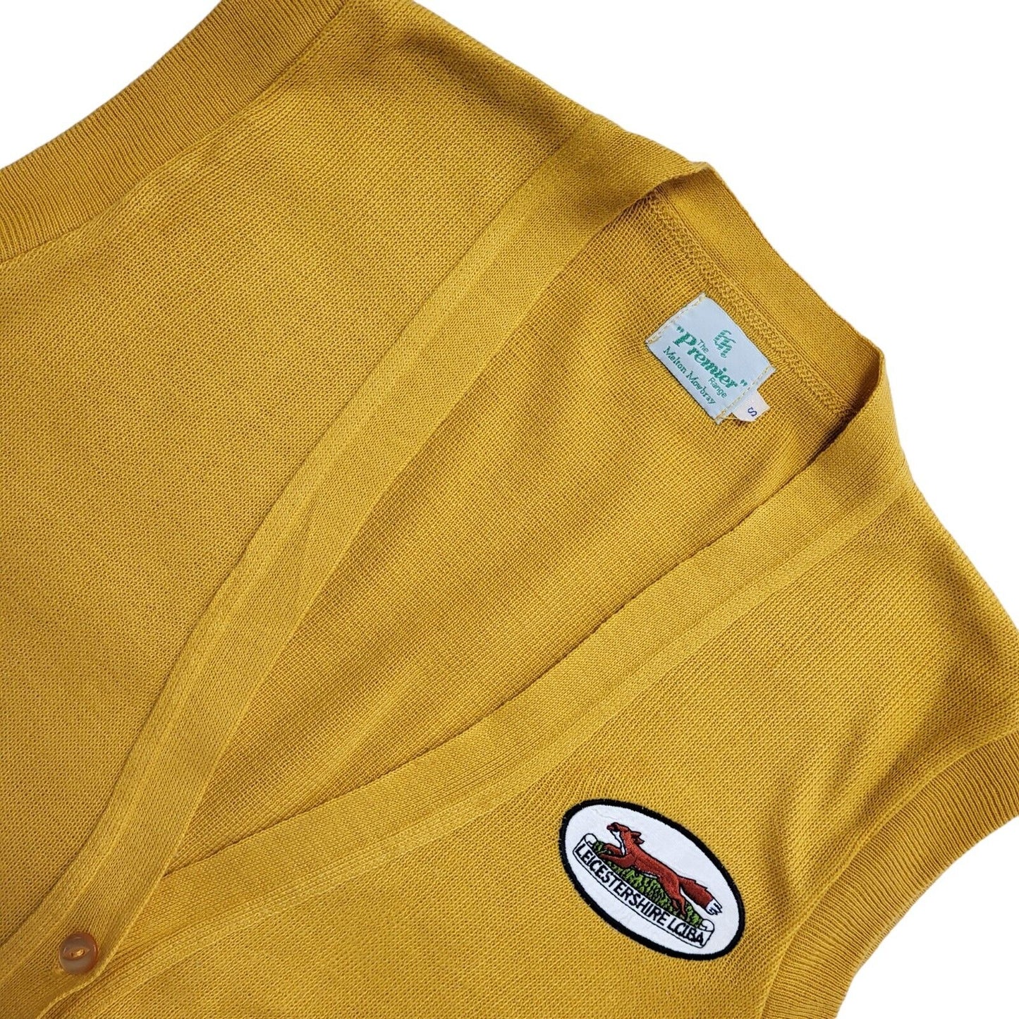 The premier Range Vintage 80s Orange Knitted Leicestershire Women's Waistcoat S