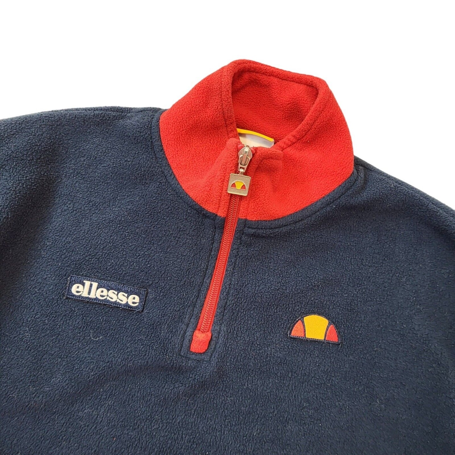 Ellesse Navy Blue & Red Cropped Sports Fleece Women's 4 XXS