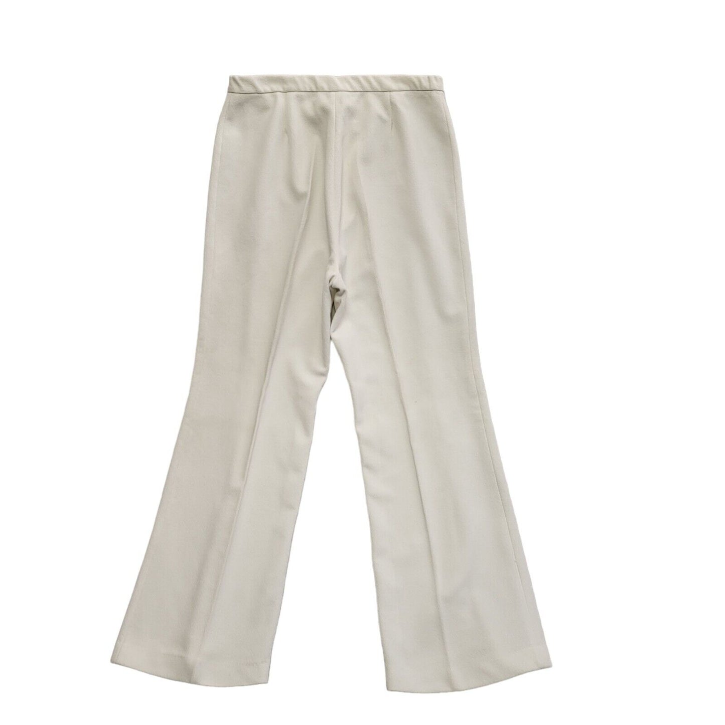 St Michael 70s White Bootcut Pleated Trousers Womens UK Size 14 (usa 18) W32 L29