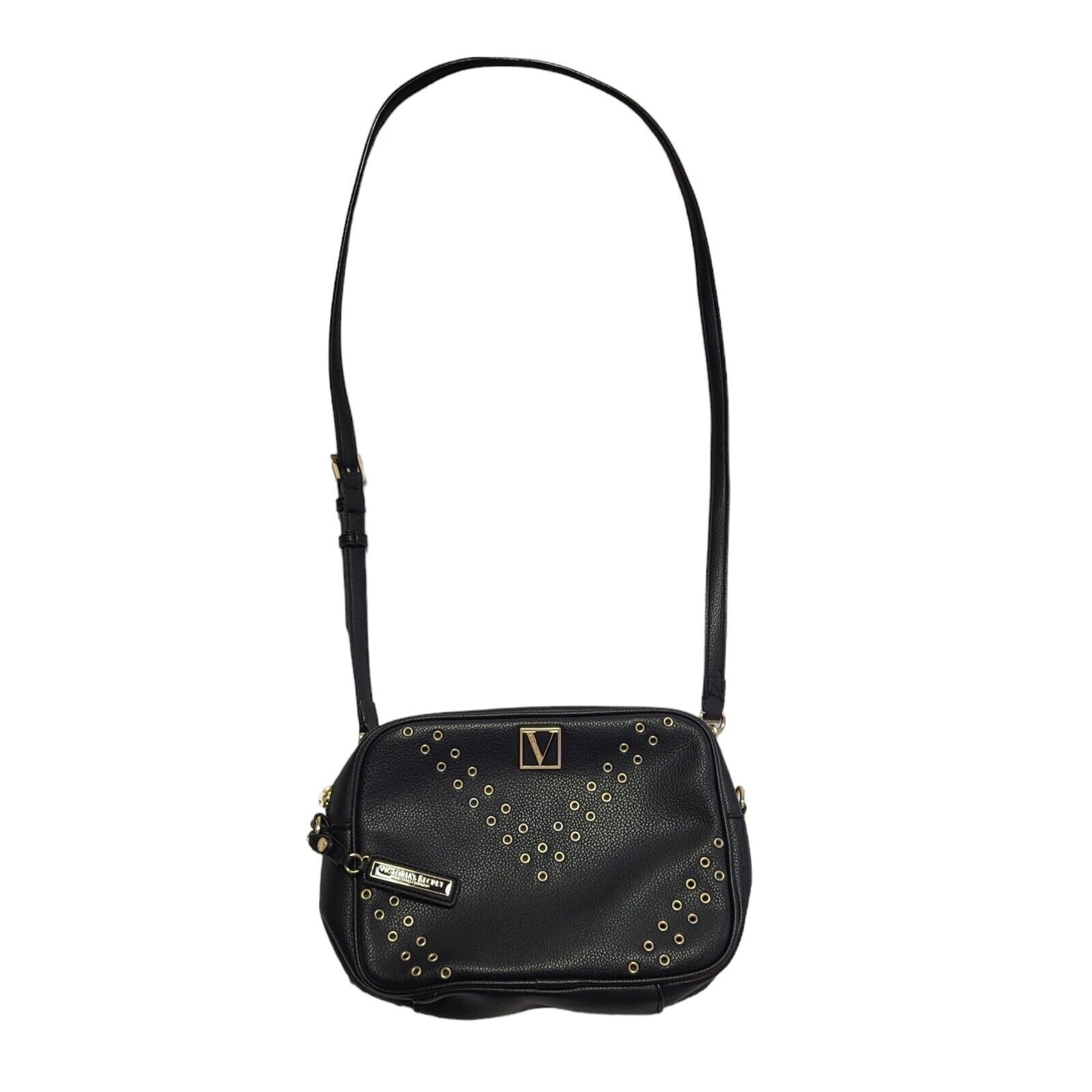 Victoria's Secret Black Leather Shoulder Hand Bag Uk Women's Size 8.5" x 6"