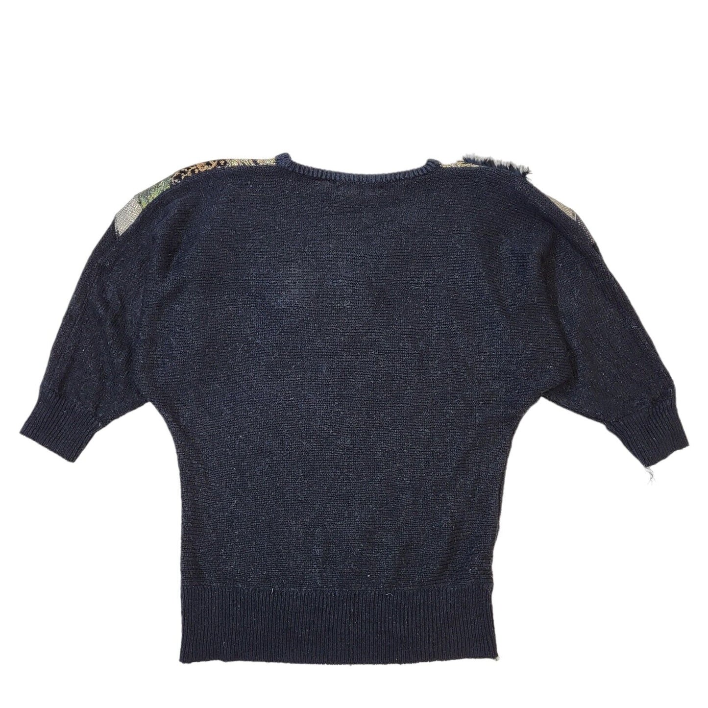 Kocal 80s Vintage Black & Gold Acrylic Jumper Women's Size S Eu 36