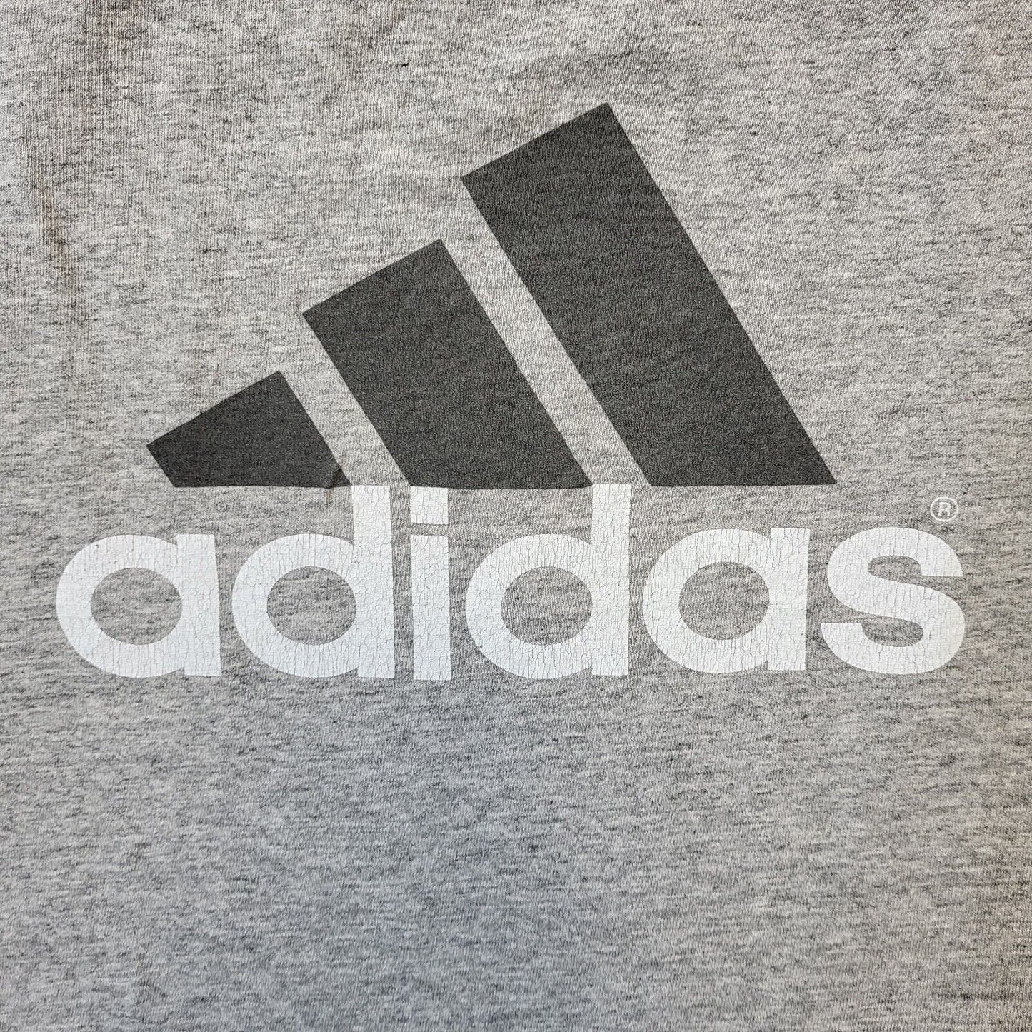 Adidas Grey 90s Vintage Crew Neck T-Shirt Men's Size Large