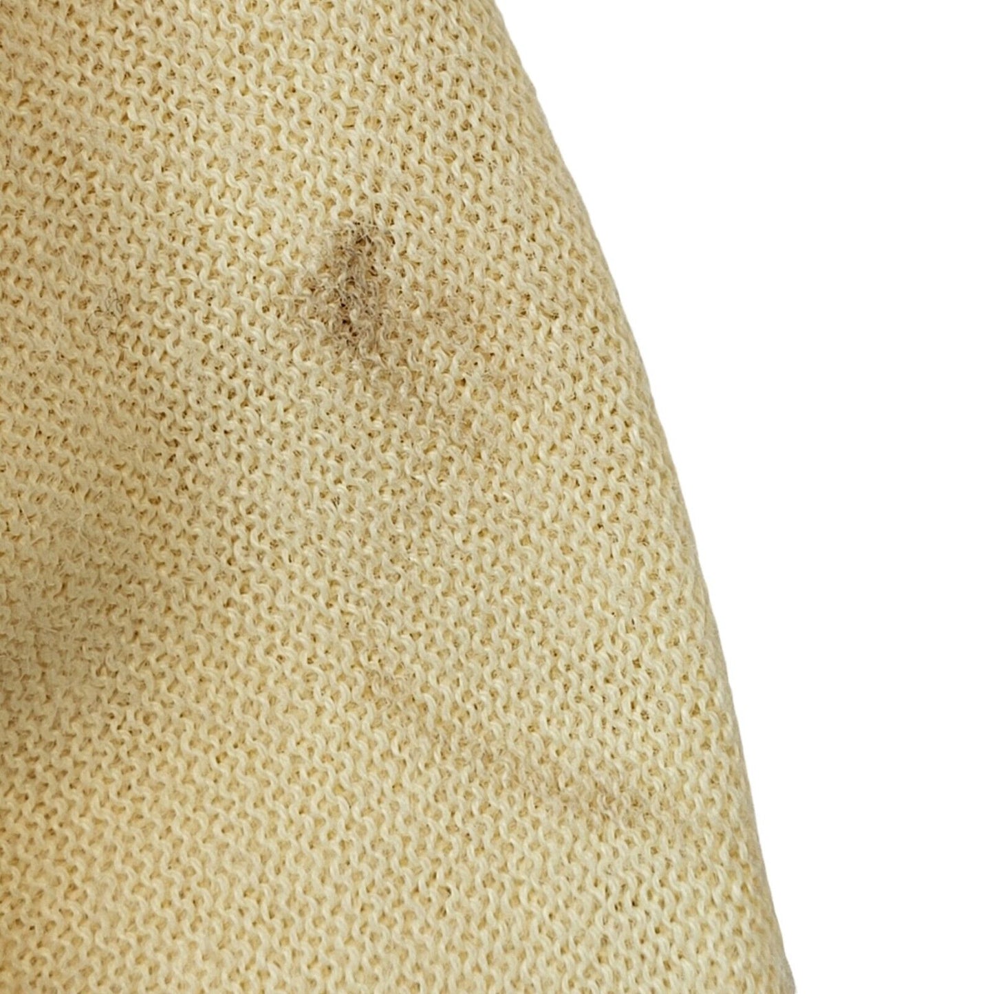 Izod Lacoste 80s Vintage Pale Yellow V-Neck Knitted Jumper Men's Size XL