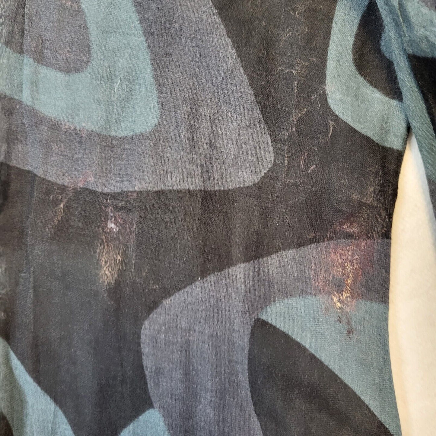 United Colors of Benetton Y2K Retro Blue & Black Blouse Women's 18