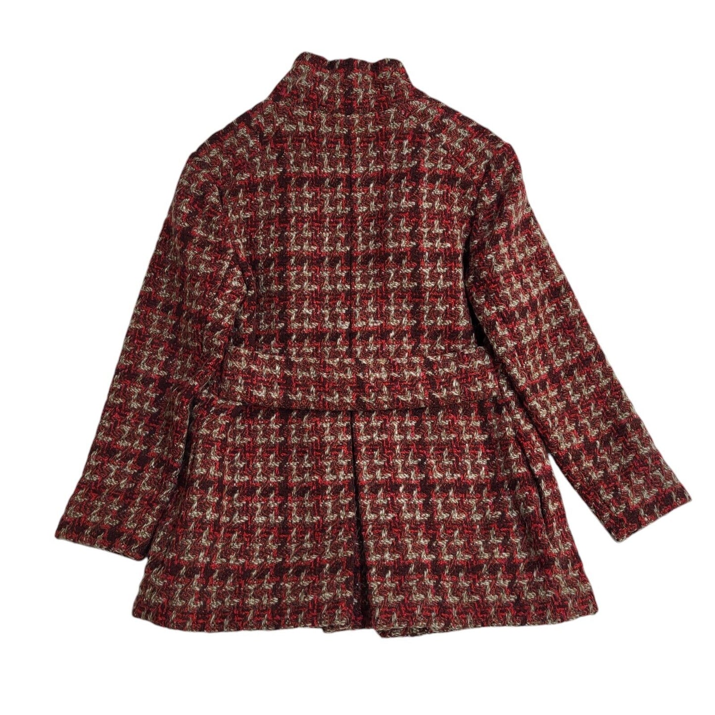 Vintage 90s Pink Button Check Wool Jacket Uk Women's Size Medium