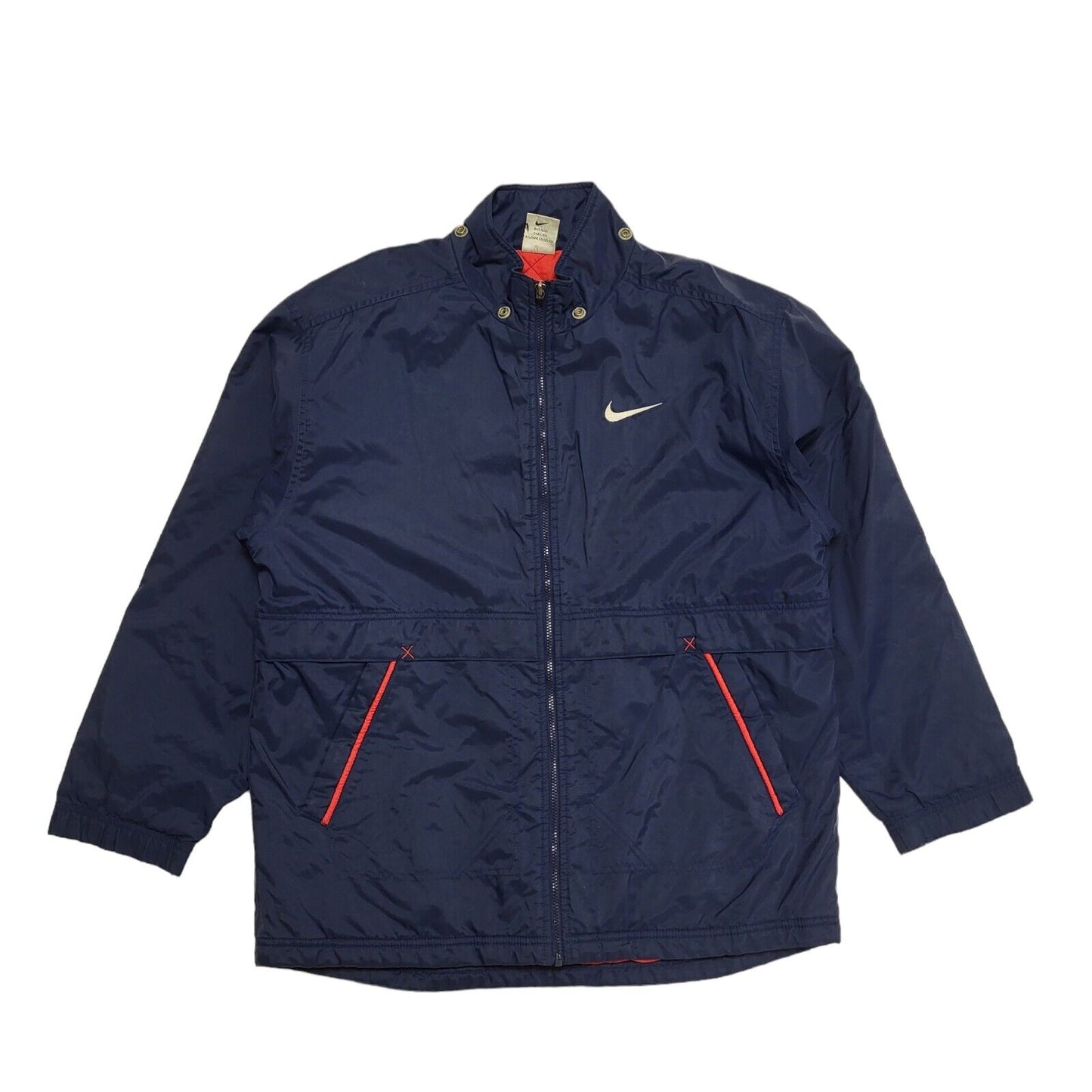Nike 90s Vintage Navy Blue Zip Up Windbreaker Jacket UK Men's Size XL