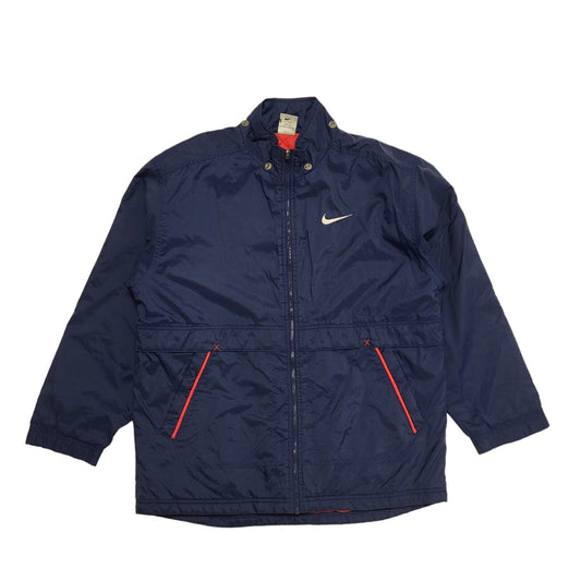 Nike 90s Vintage Navy Blue Zip Up Windbreaker Jacket UK Men's Size XL