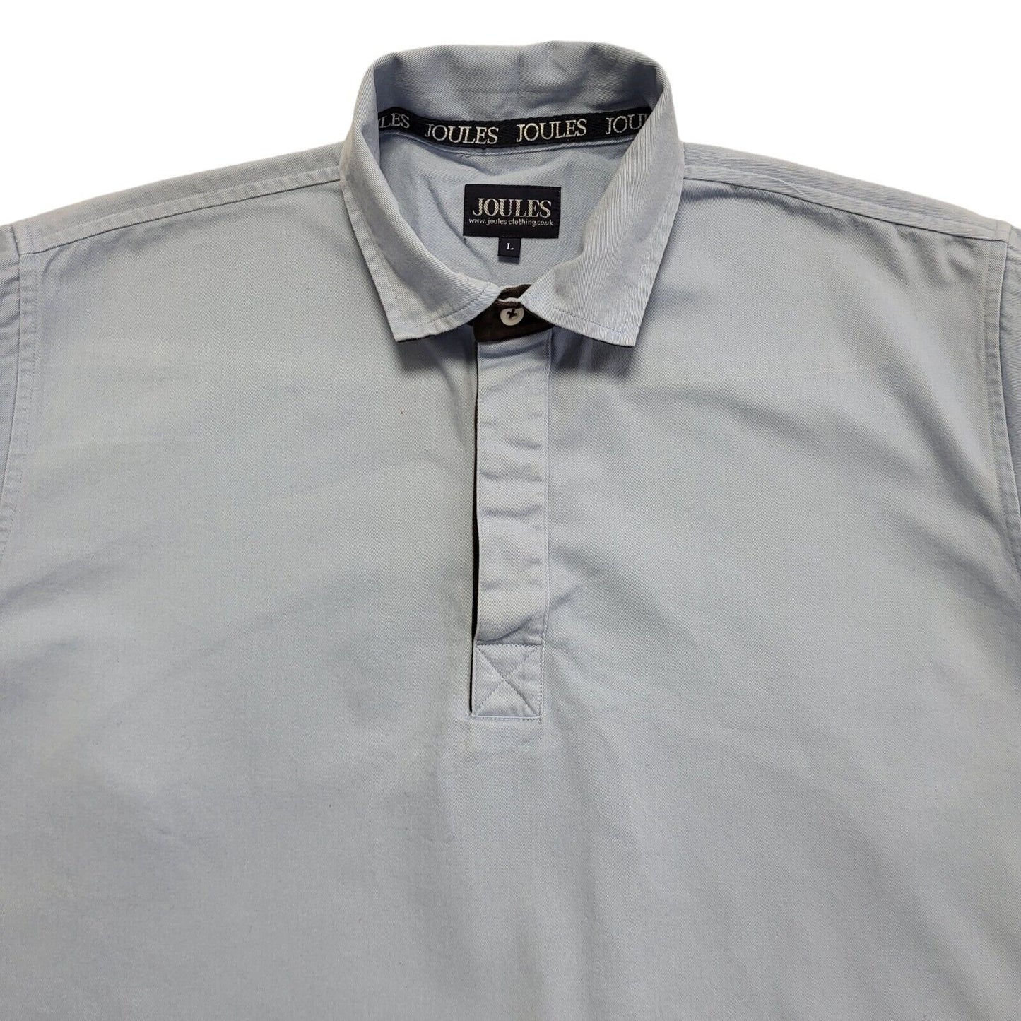 Joules Light Blue 90s Vintage 1/4 Button Collared Sweatshirt Uk Men's Size Large
