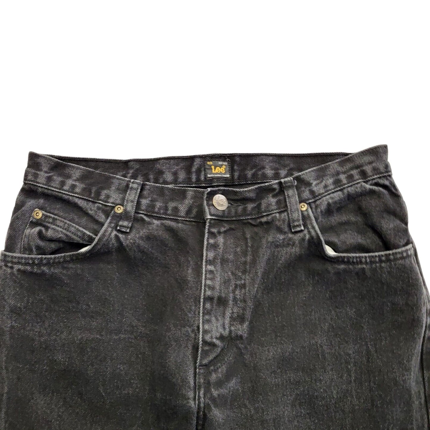 Lee Brooklyn Black Straight Denim Jeans Uk Women's Size 16 W34 L34
