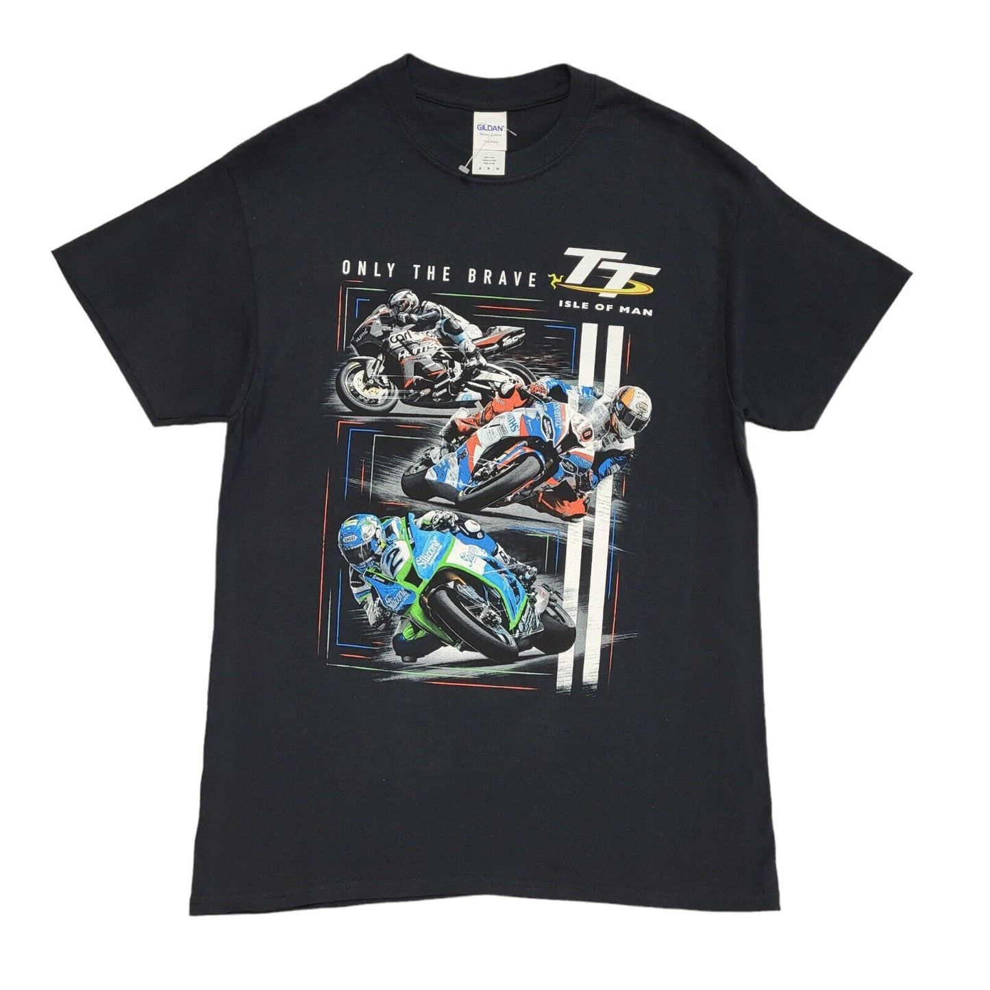 Isle Of Man TT Gildan Black Vintage 90s  Short Sleeve T-Shirt Uk Men's M